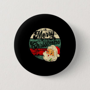 Chapa Redonda De 5 Cm Santa Claus Vintage Cara Feliz Navidad Antigua Mod