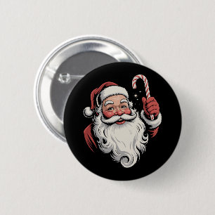 Chapa Redonda De 5 Cm Santa de Navidad Regalo Retro Antiguo