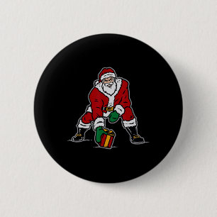 Chapa Redonda De 5 Cm Santa de tres puntos Christmas Amante del Fútbol A