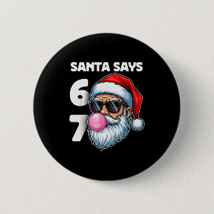 Chapa Redonda De 5 Cm Santa Dice Seis Siete, 6 7 Gen Alfa Modismo de Mem