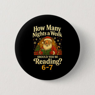 Chapa Redonda De 5 Cm Santa Divertido Leyendo Camiseta Meme 67 Navidad P