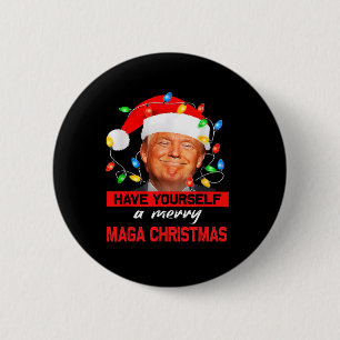 Chapa Redonda De 5 Cm Santa divertido Trump Ten un mega Chris alegre