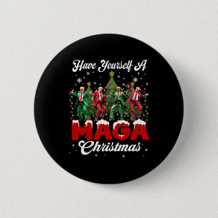 Chapa Redonda De 5 Cm Santa divertido Trump Tenerse Un Feliz M.a.g.a Ch