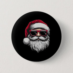 Chapa Redonda De 5 Cm Santa Face Retro Sungles Navidades Camisetas Para