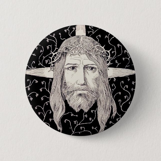 Chapa Redonda De 5 Cm Santa Faz de Jesucristo (Anverso)