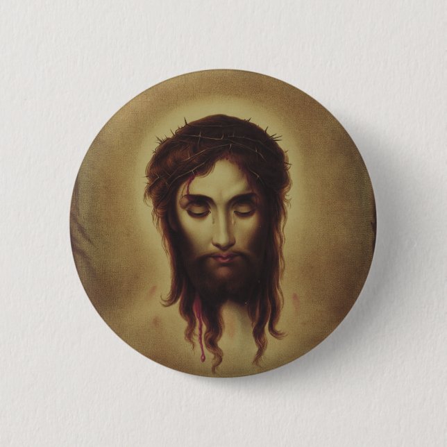 Chapa Redonda De 5 Cm Santa Faz de Jesucristo (Anverso)