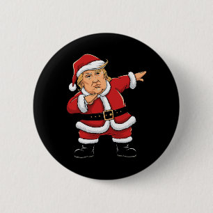 Chapa Redonda De 5 Cm Santa haciendo dab Trump Luces de Navidad Niñas Ni