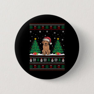 Chapa Redonda De 5 Cm Santa Hat Labrador Perro Árbol de Navidad se ilumi