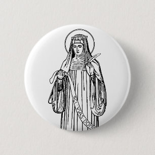 Chapa Redonda De 5 Cm Santa Hildegarda de Bingen Mística Medieval