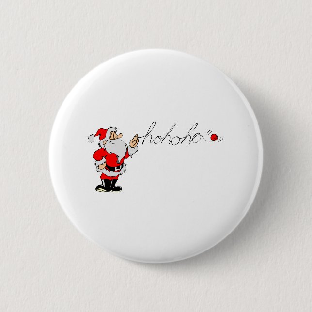 Chapa Redonda De 5 Cm Santa (Ho Ho Ho) (Anverso)