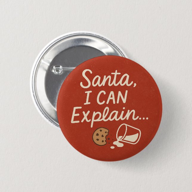 Chapa Redonda De 5 Cm Santa, I Can Explain Funny Christmas Quote (Anverso y reverso)