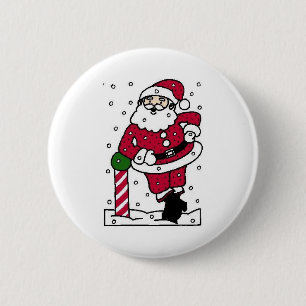 Chapa Redonda De 5 Cm Santa In Snow