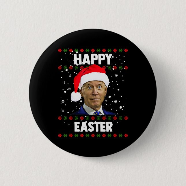Chapa Redonda De 5 Cm Santa Joe Biden Feliz Pascua Navidades feos sudan (Anverso)
