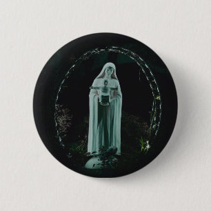 Chapa Redonda De 5 Cm Santa Madre María y el Niño Jesús Cristiano