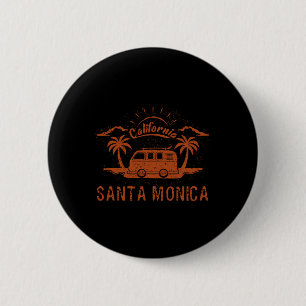 Chapa Redonda De 5 Cm Santa Mónica, Ca California Retro Vintage Surf