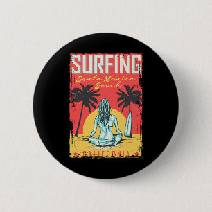 Chapa Redonda De 5 Cm Santa Mónica California Playa Surf