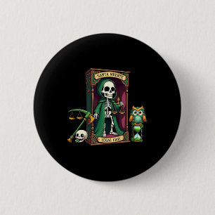 Chapa Redonda De 5 Cm Santa Muerte con ayuda de ropa verde