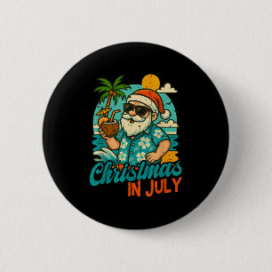 Chapa Redonda De 5 Cm Santa Navidad En Julio Palma Árbol Navidad Verano