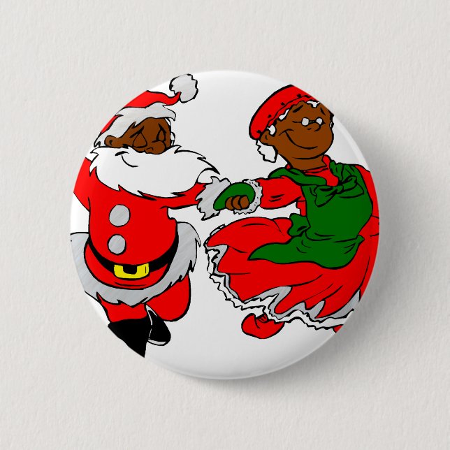 Chapa Redonda De 5 Cm santa negra mrs claus (Anverso)