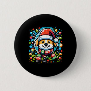 Chapa Redonda De 5 Cm Santa Paws Cute Navidades Diseño Perro para Animal