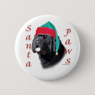 Chapa Redonda De 5 Cm Santa Paws de Newfoundland (blk)