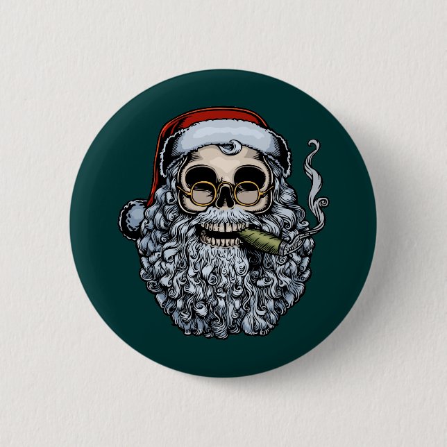 Chapa Redonda De 5 Cm Santa Skull (Anverso)