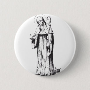 Chapa Redonda De 5 Cm Santa Walpurga misionera medieval anglosajona
