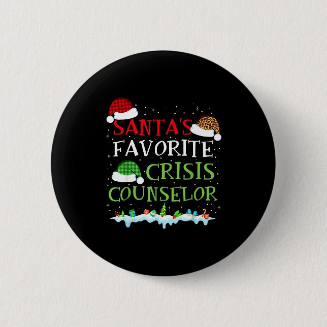 Chapa Redonda De 5 Cm Santa's Favorite Crisis Counselor Fun Christmas  (Anverso)
