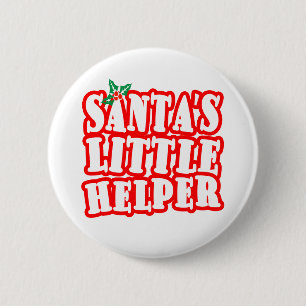 Chapa Redonda De 5 Cm Santas Little Helper