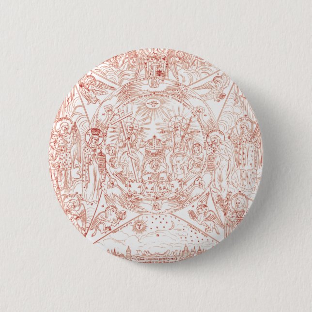 Chapa Redonda De 5 Cm Santísima Trinidad en Gloria (Anverso)