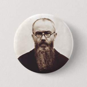 Chapa Redonda De 5 Cm Santo Maximiliano Kolbe sacerdote católico polaco