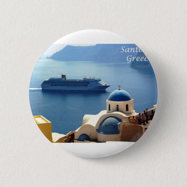 Chapa Redonda De 5 Cm Santorini_Oia (Anverso)