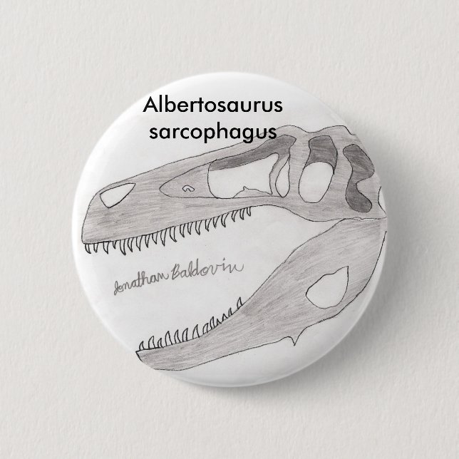 Chapa Redonda De 5 Cm Sarcófago del Albertosaurus (Anverso)
