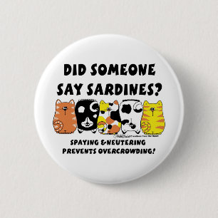 Chapa Redonda De 5 Cm Sardine Cats