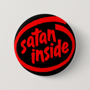 Chapa Redonda De 5 Cm Satan dentro