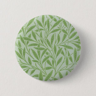 Chapa Redonda De 5 Cm Sauce clásico verde de William Morris Willow Flowe