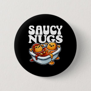 Chapa Redonda De 5 Cm Saucy Nugs Personalizado Food Funny Bbq Sauce Poll