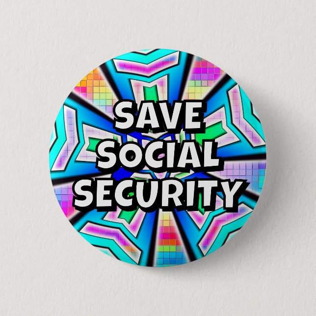 Chapa Redonda De 5 Cm SAVE SOCIAL SECURITY (you may change the words) (Anverso)