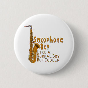 Chapa Redonda De 5 Cm Saxofón como un chico normal pero más frío