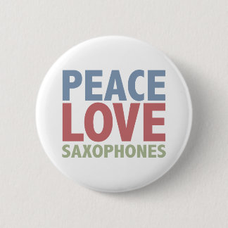 Chapa Redonda De 5 Cm Saxofones del amor de la paz