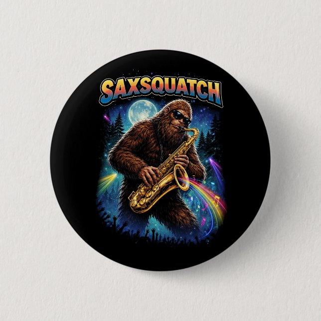 Chapa Redonda De 5 Cm Saxsquatch (Anverso)