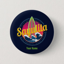 Chapa Redonda De 5 Cm Sayulita México Surfer Vintage Wave Sunset Bigwave