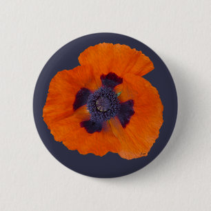 Chapa Redonda De 5 Cm Scarlet Naranja Poppy 1