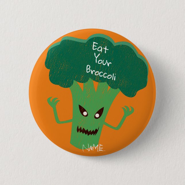 Chapa Redonda De 5 Cm Scary Broccoli Thunder_Cove (Anverso)