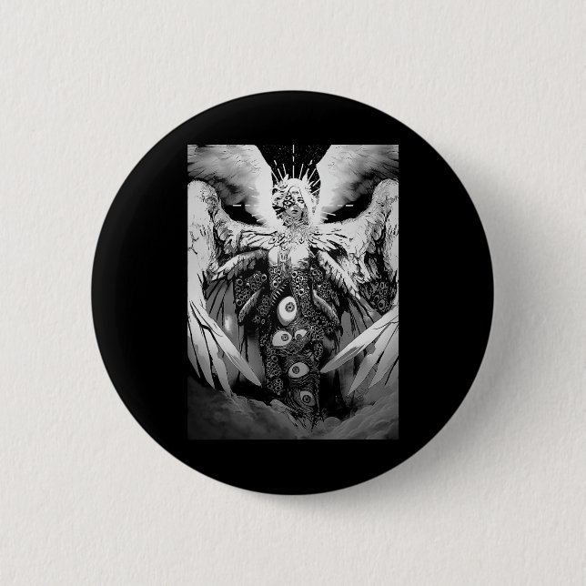 Chapa Redonda De 5 Cm Scary Oyes Horror Hall (Anverso)