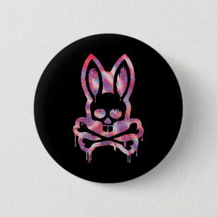 Chapa Redonda De 5 Cm Scary Skull Y Crossbone D Rabbit Horror Bunny H