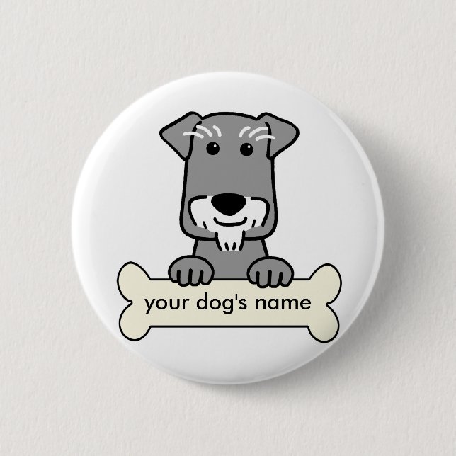 Chapa Redonda De 5 Cm Schnauzer en miniatura personalizada (Anverso)