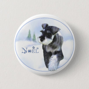 Chapa Redonda De 5 Cm Schnauzer estándar Noel