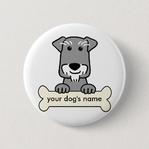 Chapa Redonda De 5 Cm Schnauzer miniatura personalizado