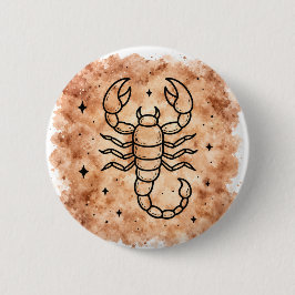 Chapa Redonda De 5 Cm Scorpio Sign